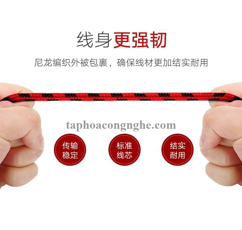 Ugreen 40456 0.5M màu Đỏ Cáp sạc truyền dữ liệu USB 2.0 sang MICRO USB dây bọc lưới US246 30040456